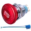 mxuteuk 22mm Stainless Steel Metal Latching Emergency Stop Push Button