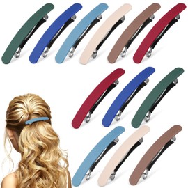 minkissy 12Pcs Spring Hair Barrettes for Thick Hair - French Hair Clips for Women - Ponytail Barrettes Hair Accessories for Women Girls (6 Color)