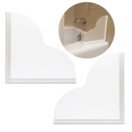 Tub Splash Guard Removable, 2 Pack Bathtub Water Splash Guards,Silicone Base & Acrylic Tub Corner Guards to Keep Water in Tub, Self-Adhesive & Prevent Shower Water from Splashing Out.