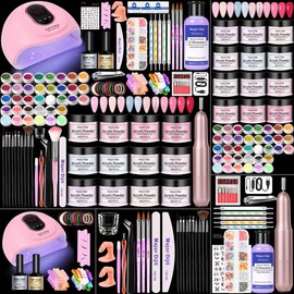 Acrylic Nail Kit with Drill Set for Beginners with Everything 12 Color Acrylic Powder Nail Decoration Tools Home Salon (-30)
