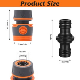 Schlauch Kupplungs Satz, 12 Stück13mm Doppelstecker Gartenschlauch Verlängerung Kupplung, Schlauchanschluss 1/2 Zoll für Familie Garten