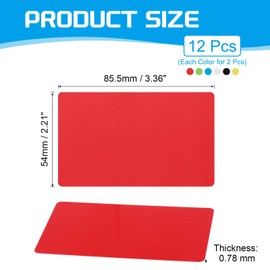 PATIKIL Blank PVC Cards, 12 Pack Inkjet Plastic ID Card CR80 30 MIL White Printable Business Cards, Waterproof Double Sided Printing for Photo ID Badge Inkjet Printers Glossy, 6 Colors