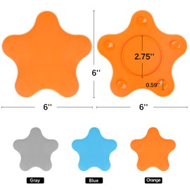 Kucucyle Silicone Drain Cover, Bath Drain Cover with 5 Strong Suction Cups, 6 inch Large Bath Stopper, Tub Stopper for Kitchen, Bathroom, 2 Pack (Orange)