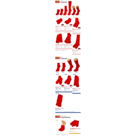 Healing Feet 92645 Women's Casual, red, 紳士 足袋クルー丈