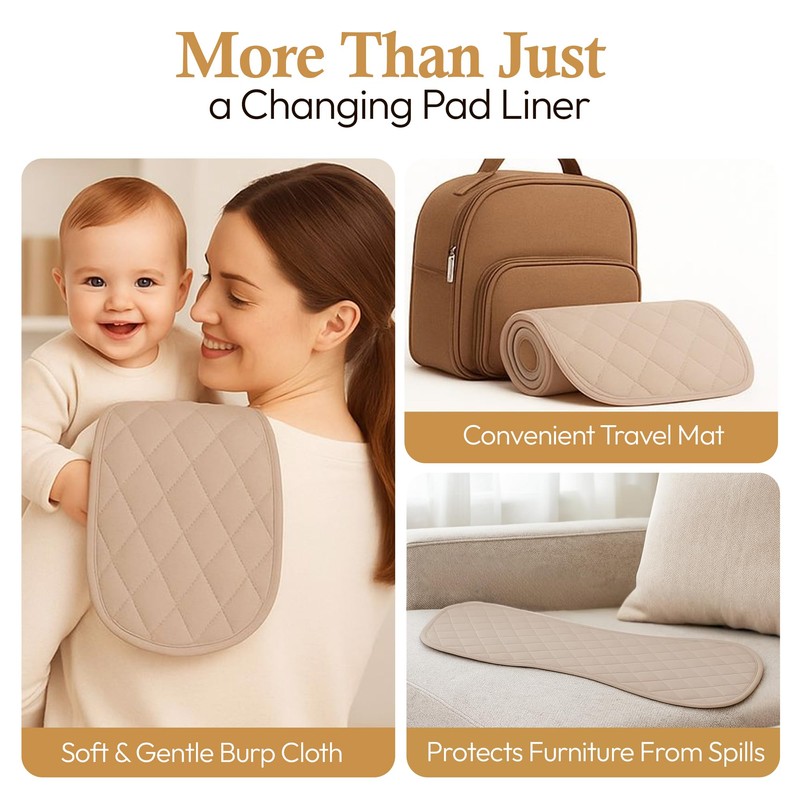 Changing Pad Liners 3 Pack – Waterproof, Soft, Absorbent, Non-Slip,
