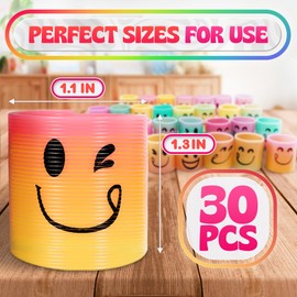 30 Pcs Mini Spring Party Favors Birthday Toys for Goodie Bags - Small Plastic Spring Toys Bulk Party Favors Mini Rainbow Plastic Coil Spring Gifts Bulk - Colorful Magic Spring Mini Fidget Toys Bulk