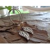 Small delicate decorated leaves: unique earrings with coconut earrings