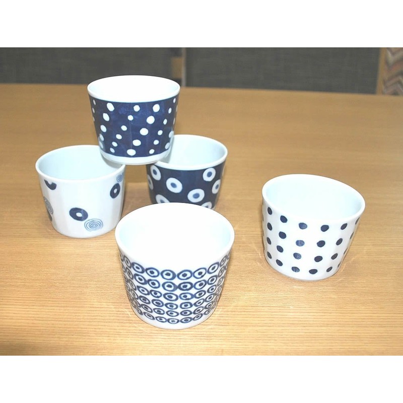 Indigo Japan Lightweight Cup Set of 5 Guests 13304 Saikai