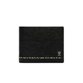 Daks (신세계강남점)DBWA1F623BK ALEXANDER블랙 라인 체크 소가죽 반지갑 (Sinsaegae Gangnam Branch) DBWA1F623BK ALEXANDER Black Line Check Leather Wallet