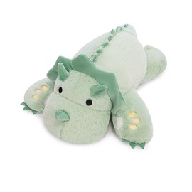 KOWSI® Microwavable & 2 LB Weighted Stuffed Triceratops Animals Plush - 16 Inch Heated Dinosaur Plushie for Warmth & Comfort - Light Green Dino Squished Pillow - Cute Soft Toy for Adults & Children