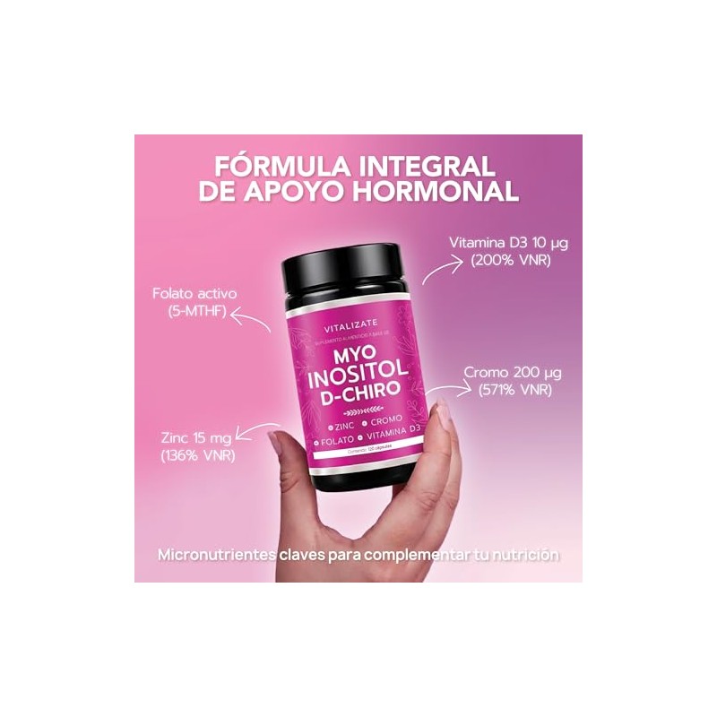 Myo Inositol Chiro Platinum 4000mg Fórmula Mejorada Folato Zinc Cromo