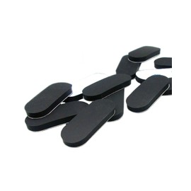 3/4" x 2" Oval Rubber Feet Self Adhesive - Black Rubber Feet Self Stick Bumper Pads Black Rubber Bumpers Self Adhesive Rubber Spacer Adhesive Rubber Feet for Electronics, Music Equipment (12)