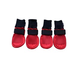 LONSUNEER Dog Boots Breathable Protect Paws Soft Nonslip Soles Set of 4 Size Medium Color Red