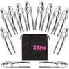 20 Pack Crab Crackers and Tools,6 Inch Lobster Crackers And Picks Set with Bags,Heavy Duty Seafood Cracker Picks Tools, Opener Home Kitchen Parties Tools, Silver
