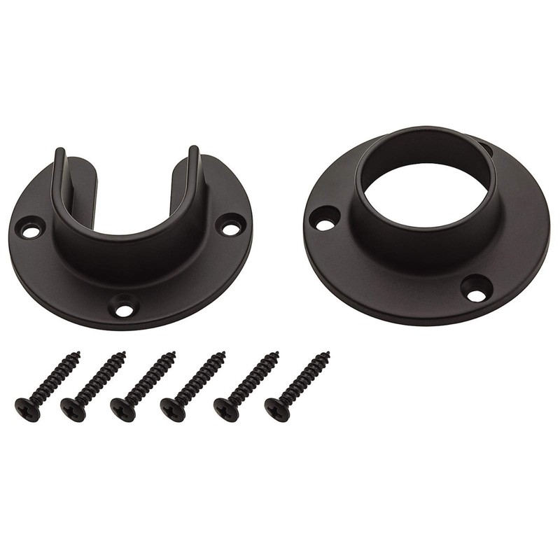 Wideskall Heavy Duty Stainless Steel Closet Pole Sockets Rod End