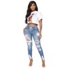 CME SHOWU High Waisted Skinny Ripped Jeans for Women Plus
