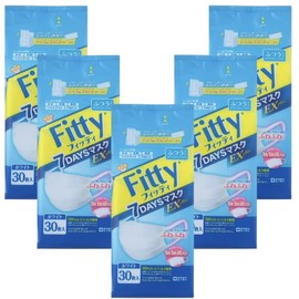 【5個セット】フィッティ 7DAYSマスク EXプラス ふつう 30枚入 【マスクケース付き】
