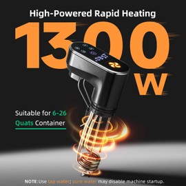 Sous Vide Machine,1300 Watts, Immersion Circulators, Sous Vide Precision Cooker, Steak Cooker, Temperature and Time Digital Display Control, Ultra-Quiet,Fast-Heating,Easy to store,IPX7 Waterproof