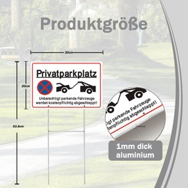Einfahrt Freihalten mit Pfosten Signs, Ausfahrt freihalten Sign, 30 x 20 cm, Permanent Aluminium Sign with 35 cm Posts