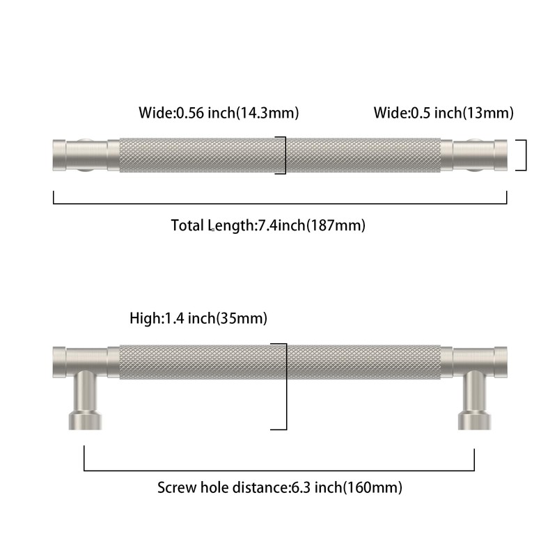 Asidrama 10 Pack 6.3 Inch(160mm) Brushed Satin Nickel Cabinet Pulls