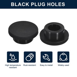 sourcing map 6 Pieces Black Plug Holes, H25 Waterproof Rubber Button Plug for 25mm / 0.98" Hole
