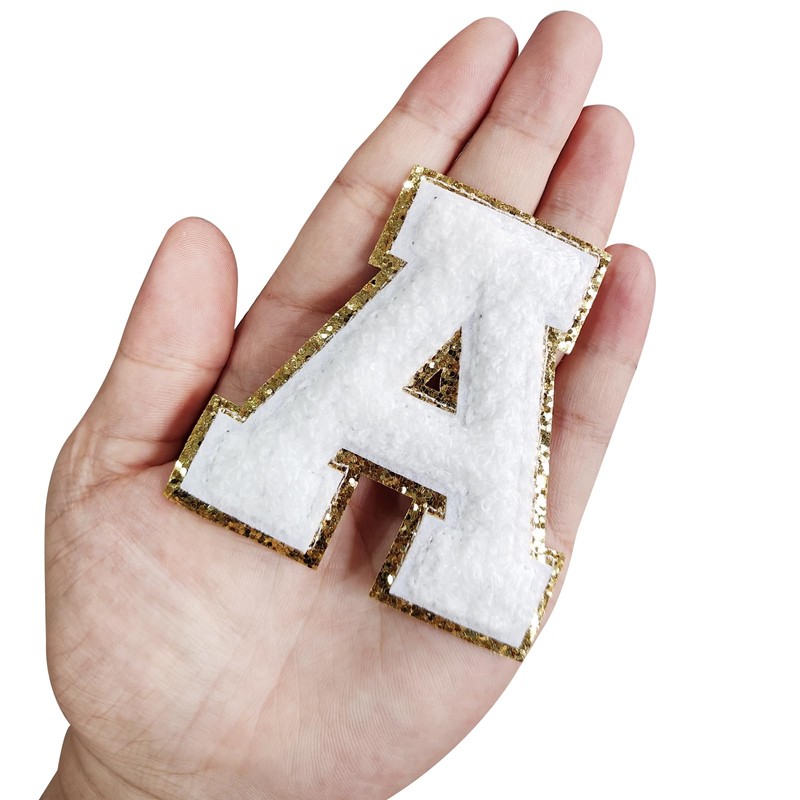 sourcing map Chenille Iron-On Letter Patch Alphabet G 3.1 Inches