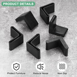 M METERXITY 16-Pack L-Shape Angle Iron Caps, 40 x 40mm Rubber Anti Slip Leg Cover for Shelves/Table, Furniture Leg Cover Floor Protectors Angle Iron Foot Pads