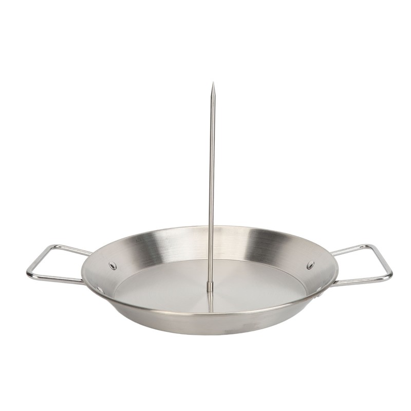 Vertical Skewer Screw Grill Pan Stainless Steel Removable Brazilian Vertical