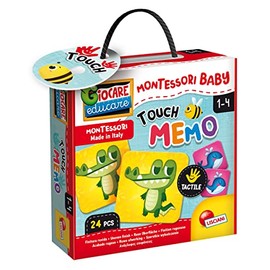 Lisciani - Montessori Baby Touch Memo - Educational Game for Children Aged 1 to 4 Years - Game with 24 Cards - Sensory Development, Autonomy, Memory - Made in Italy