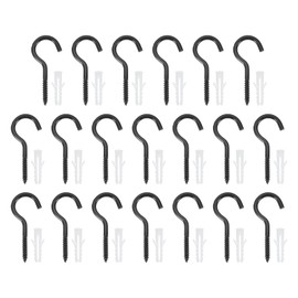PATIKIL M3x15x40mm Screw-in Hooks, 20 Pcs 304 Stainless Steel Self Tapping Cup Screw Eye Hook with Expansion Bolt Ring Screws Fasteners for Indoor Outdoor Ceiling Hanging Hammock Silver