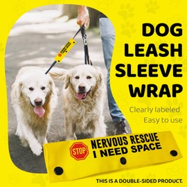 Nervous Rescue Pet Leash for Dogs, Funny Dog Leash Wrap for Pet Dog Lovers Owners Gift (Yellow)