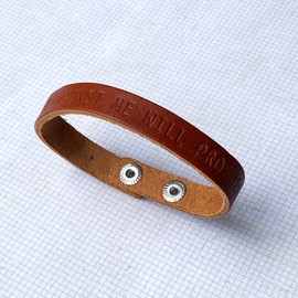 FORGIVEN JEWELRY No Weapon Formed Against Me Will Prosper Isaiah 54:17 (enlg-new) Large Leather Bracelet