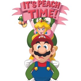 It's Peach Time Red Plumber Princess Retro Videogame Characters Quotes Lines Wall Art Sticker Designs Decors Vinyl Stickers for Home House Walls Rooms Window Bedroom Decoration Size (8x12 inch)