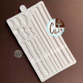 Unbranded Rope and knots / Boho Themed Silicone Mold.  15 cavities