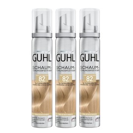 Guhl Foam Tint Resistant Value Set – Contents: 3 x 100 ml – Colour 82 – Light Golden Blonde – For Light Blonde and Medium Blonde and Grey Hair – Gentle Hold, Volume and Colour Shine