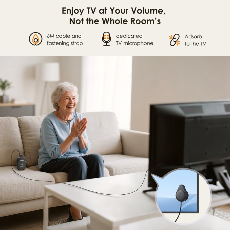 Joanbro Hearing-Amplifiers for-Seniors, Hearing-Aids Devices with Headphones, Stereo Earbuds, Handheld