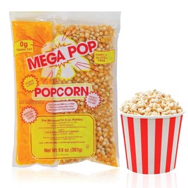 Mega-pop Popcorn 10 count, Oil and Salt Kit with Coconut Oil - Flavored Popcorn - Butter Corn/Oil/Salt Kits, 10.6 oz