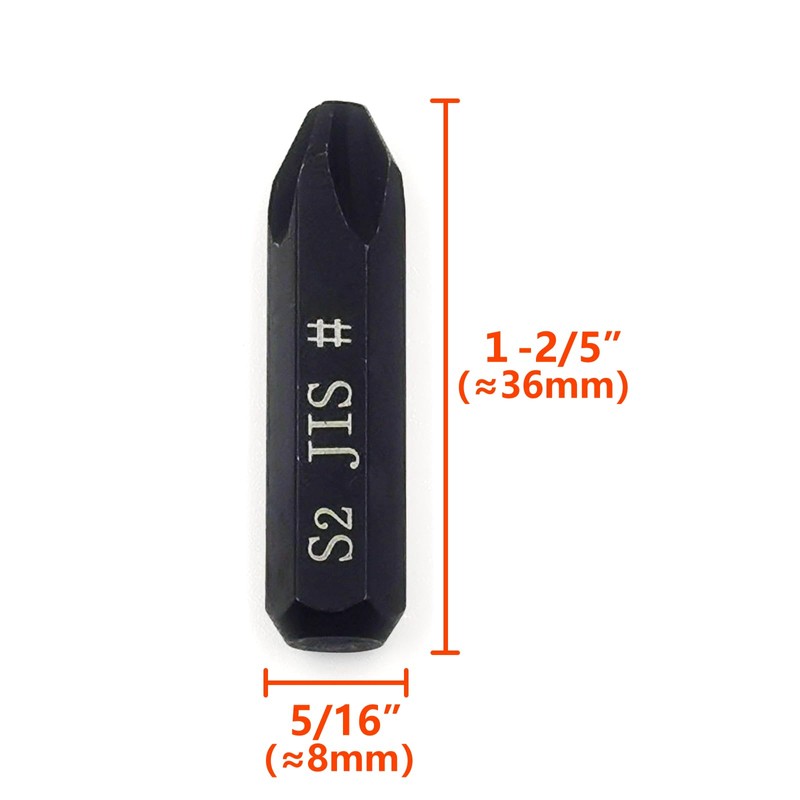 3Pcs JIS Impact Screwdriver Bits and 1Pcs Slotted Impact Bit