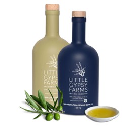 High Mountain Organic & Heirloom EVOO Combo from Little Gypsy Farms | Extra Virgin Olive Oil from a Single Estate in Greece | First Cold-Pressed | High Polyphenols & Amino Acids | Non-GMO | 500ml (2 Pack)