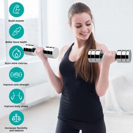 LIFERUN 5lb Steel Adjustable Dumbbell Set of 2, Free Weights Dumbbells Set, Non-Slip and Comfortable Foam Handle, Adjustable Dumbbells Weights Set for Home Gym Office Exercise