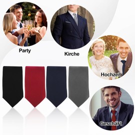 YUFFQOPC Set of 4 Ties, Men's Clip On Ties, Safety Tie with Pre-Tied Knots, Men's Tie Set, Wedding Ties, Ties for Men, Classic Black Clip Ties, multicoloured