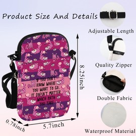 PLITI Cheshire Cat Crossbody Bag Cheshire Cat Fans Gift Alice Gift Alice Lover Gift Smiling Cat Gift Fairy Tales Gift Gift (Path Take ZCbag)