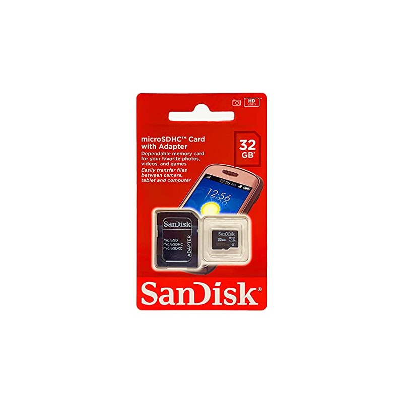 SanDisk Flash 32 GB microSDHC Flash Memory Card SDSDQM-032G, Black
