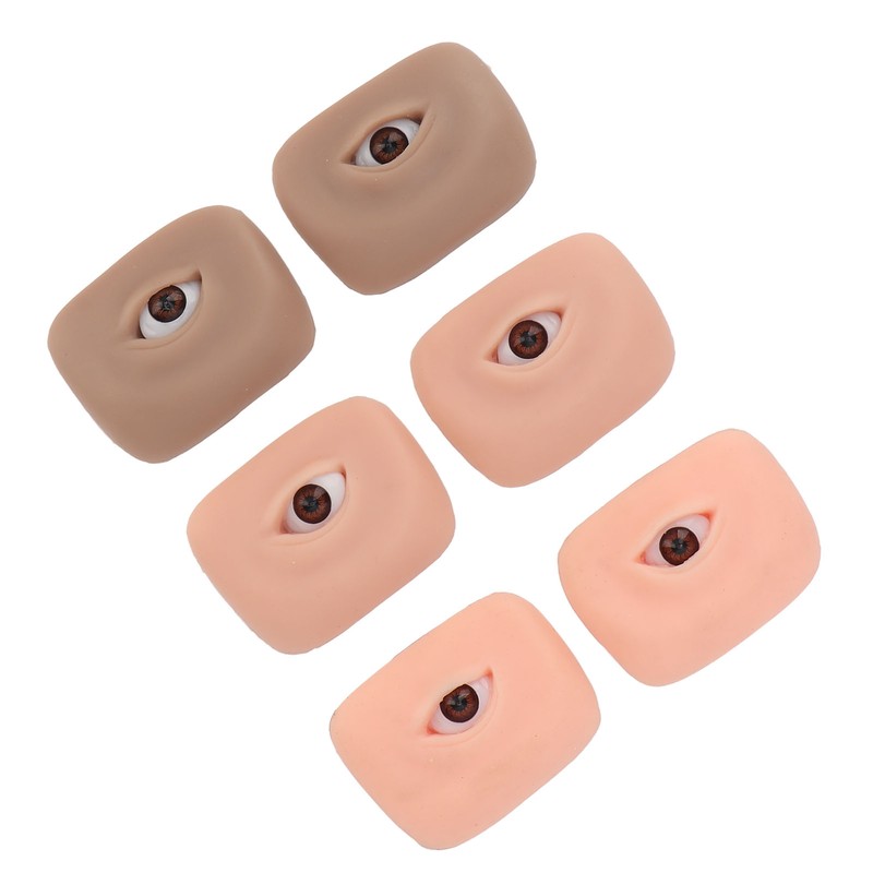 3 Pairs 3D Fake Eye Practice Skin Silicone Microblading Eyebrow