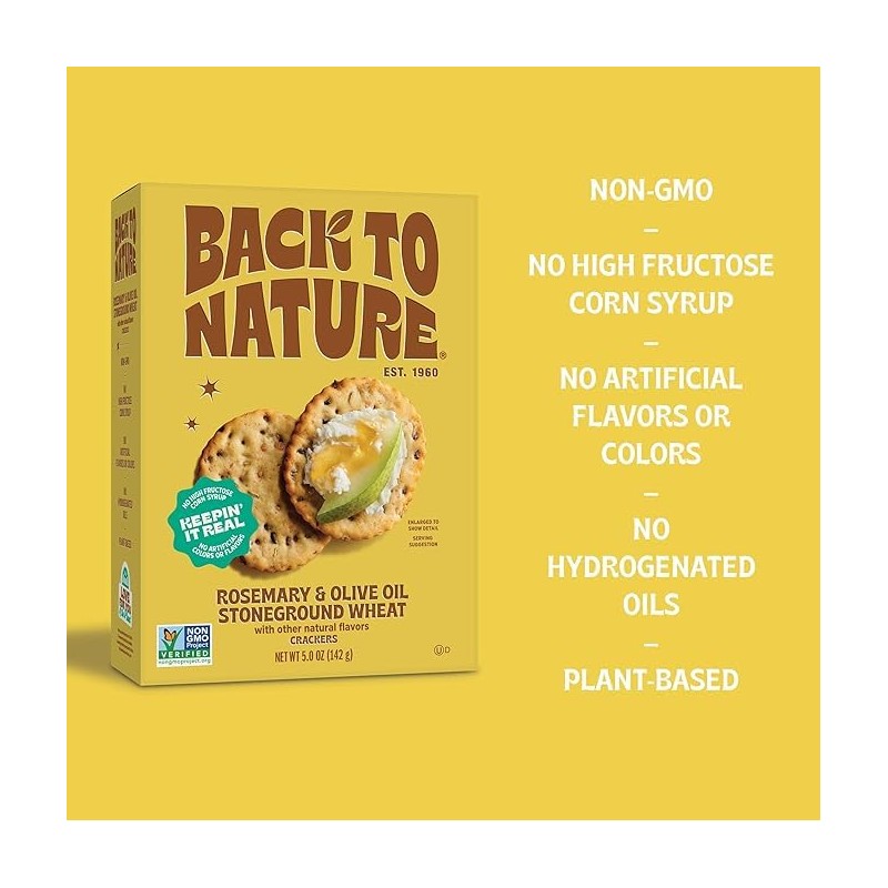 Back to Nature - Stoneground Wheat Crackers - Rosemary &