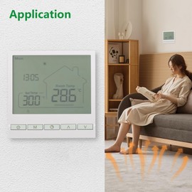 Wengart Digital Thermostat WG902,AC230V 20A Programmable Thermostat,Precise Temperature Control,Suitable For Electric Heating Systems,White