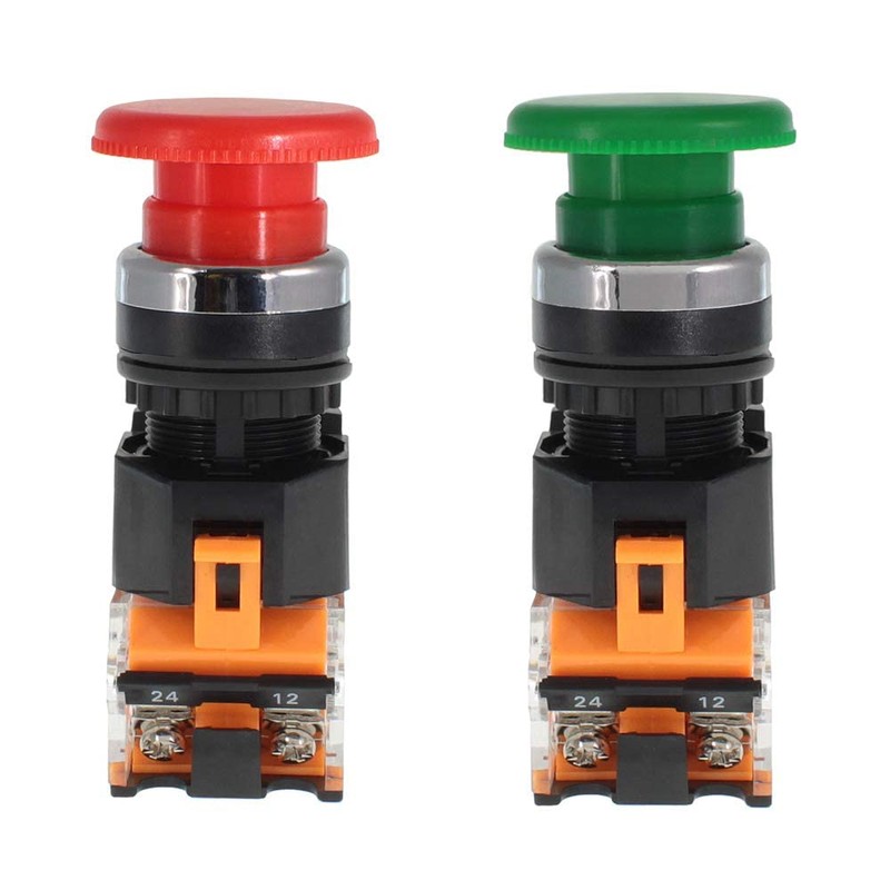 Momentary Push Button Switch Emergency Stop Button 1 Pack Spring