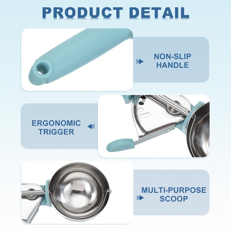 sourcing map 2pcs Cookie Scoops, Ice Cream Scoop with Trigger