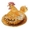 Golden Hen Figurine Trinket Boxes Handcraft Exquisite Small Jewelry Box