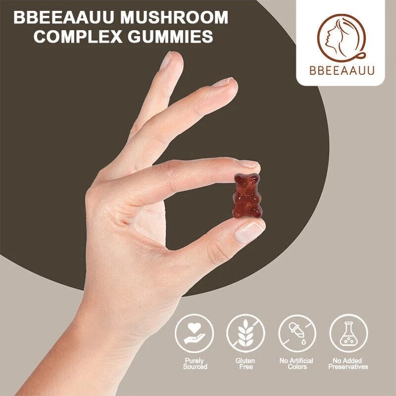 Mushroom Extract Complex Gummies Lions Mane Chaga Reishi Focus Memory